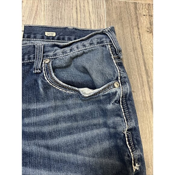 Ariat Men's Relaxed Boot Cut M4 Size 42x32 Blue Jeans - Picture 5 of 11